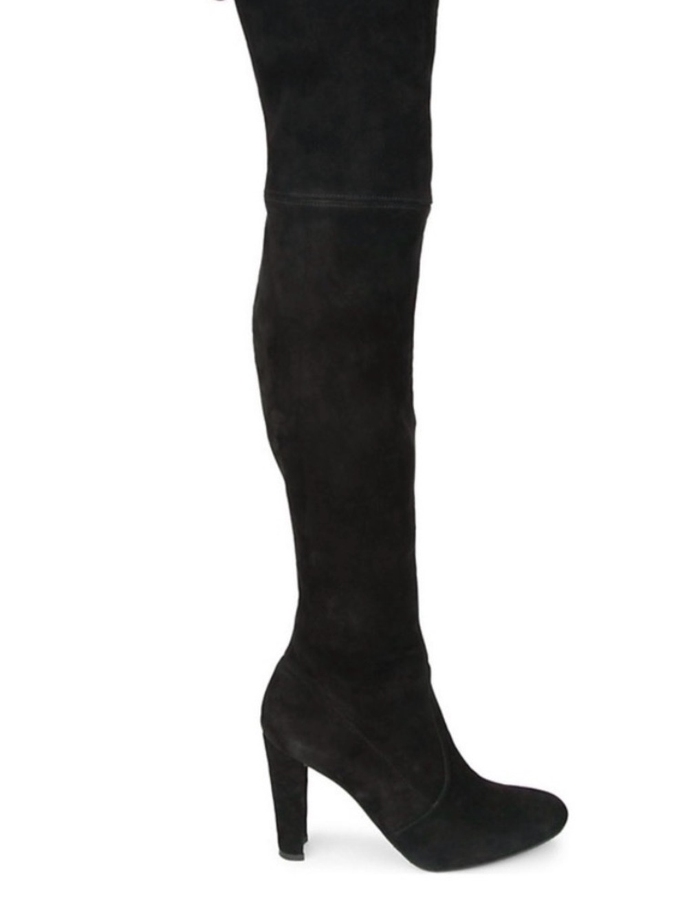 Stuart Weitzman Black Suede Over-the-Knee Heeled Highland Boots 9.5